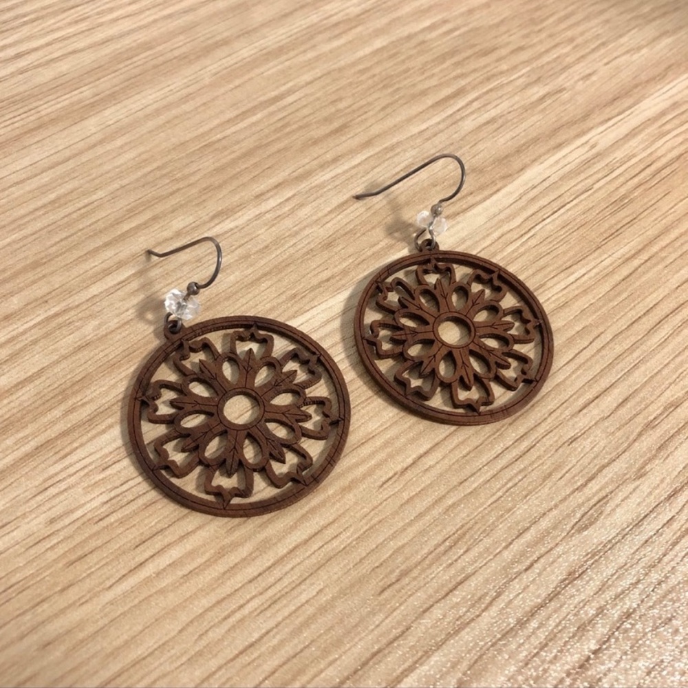 Laser-cut Wood Earrings